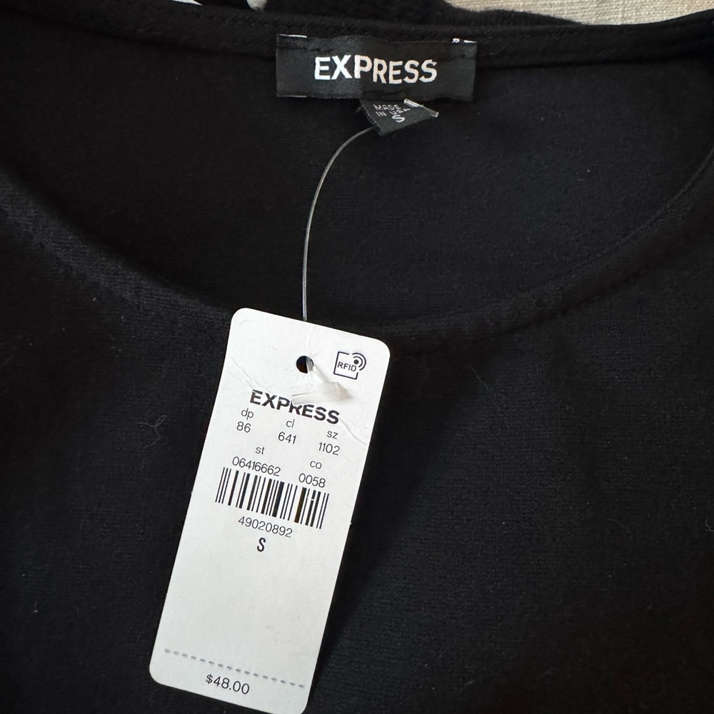 Express Black Peplum Tank Top - Picture 3 of 3